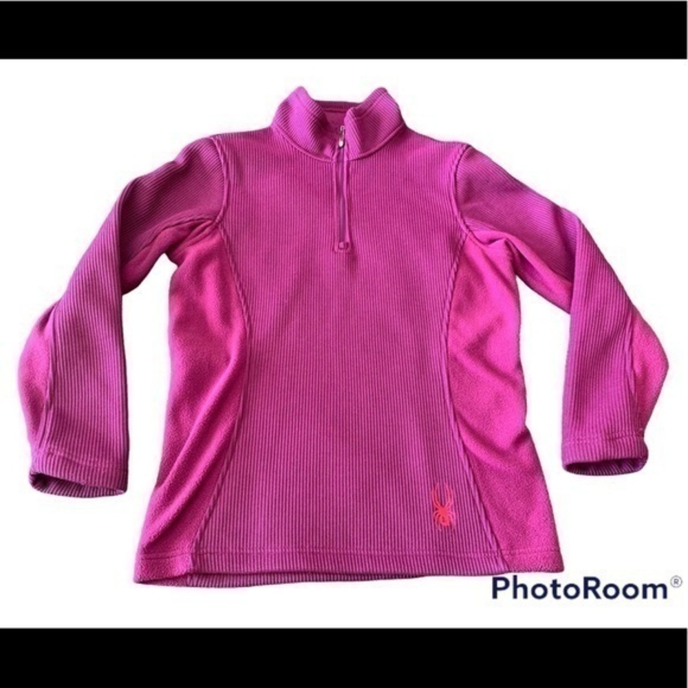 Spyder Outbound Jacket Pullover Sweater Quarter Zip Thermal Fleece Purple size L